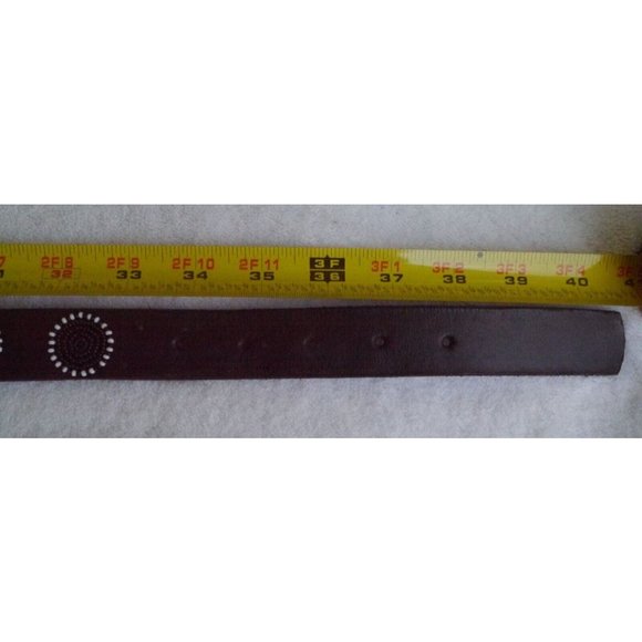 Belt Beaded Circles Handmade Masaai Maasai Masai leather Sz 35 (34\